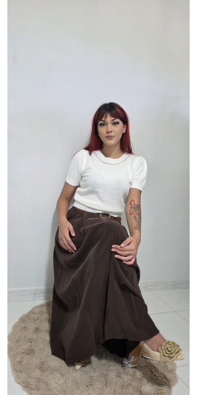 Maglia con girocollo pietre bianche 2