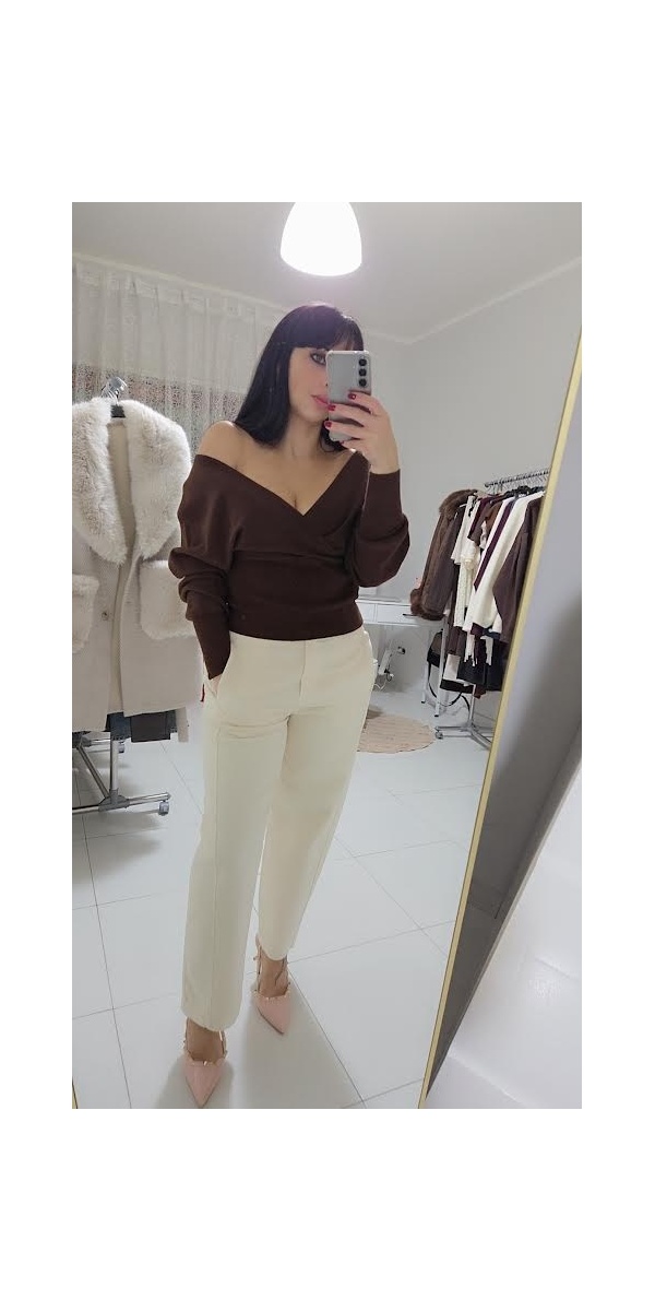 Maglia scollo incrociato
